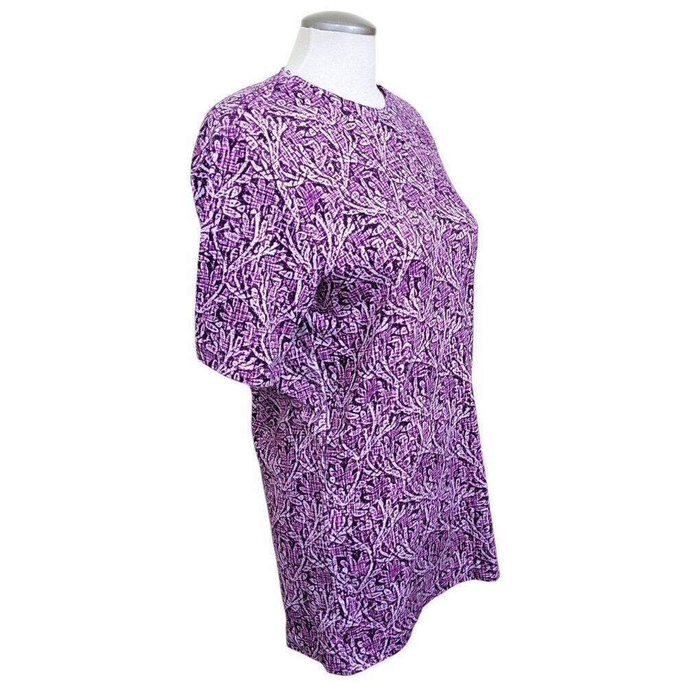 Robert Graham Womens Short Sleeve Top Size Small Floral Print Purple Cotton - Picture 2 of 7